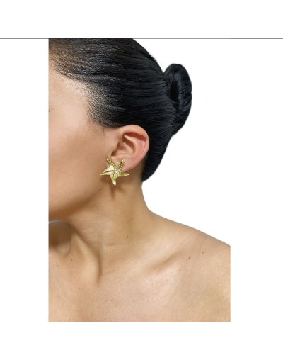 Aretes - Topos Estrella de Mar bañados en oro 24kt