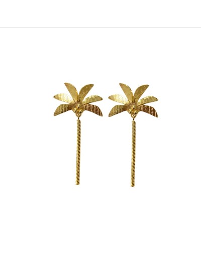 Aretes - Palmera bañados en oro 24kt
