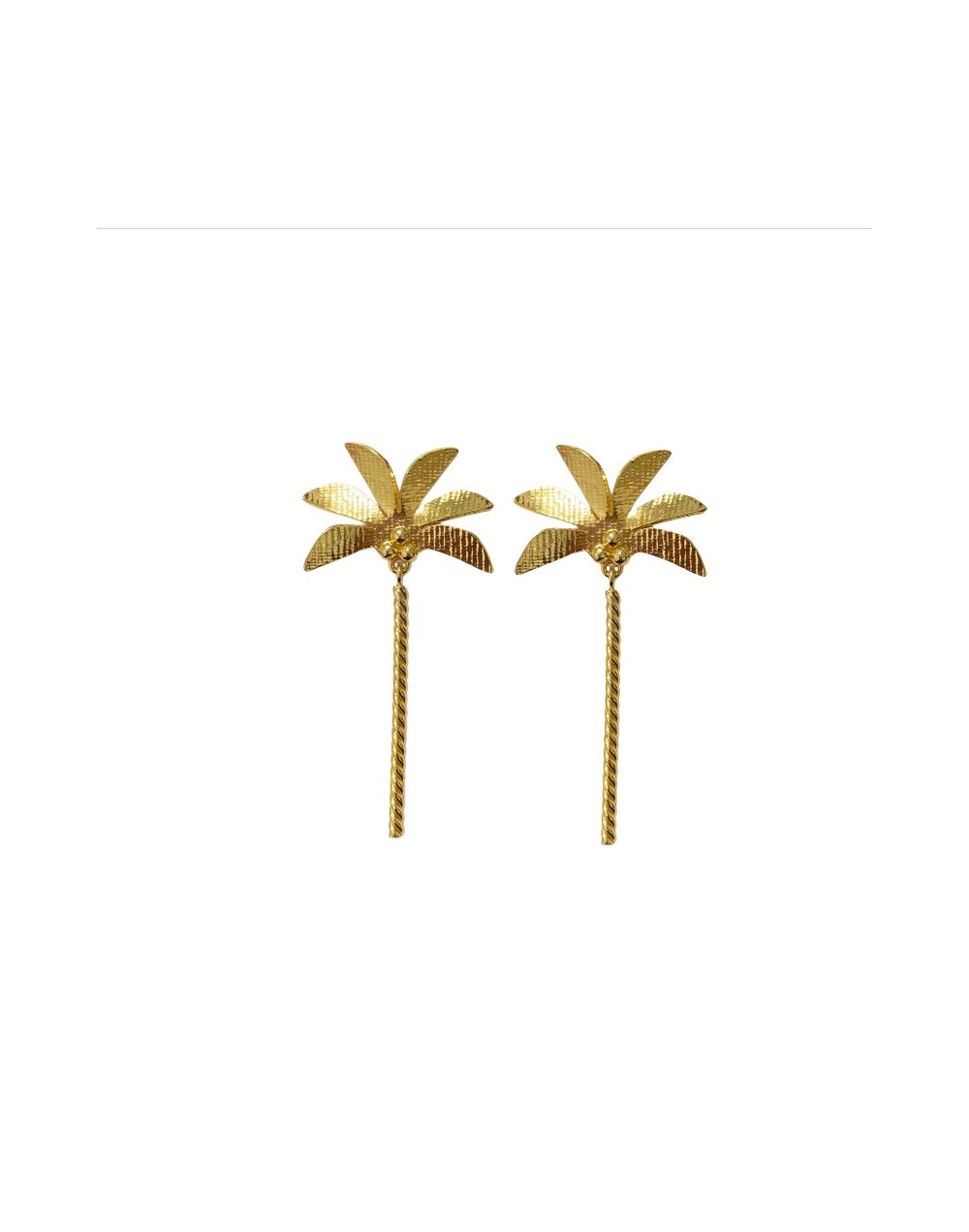 Aretes - Palmera bañados en oro 24kt