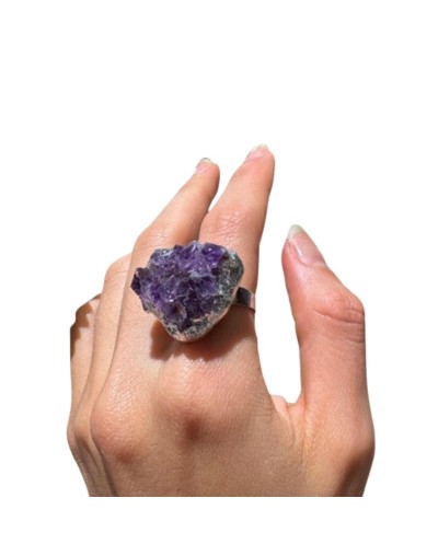 Anillo Drusa Amatista - Nativa Consciente