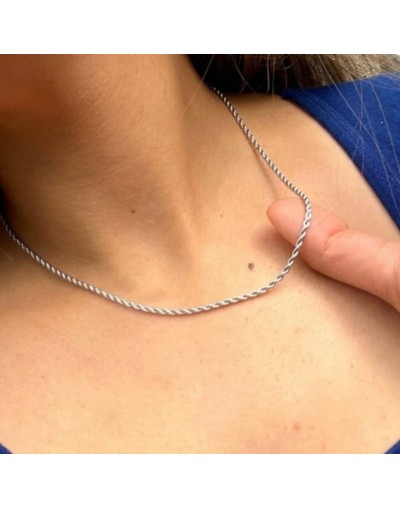 Cadena  Tipo Lazo plateado