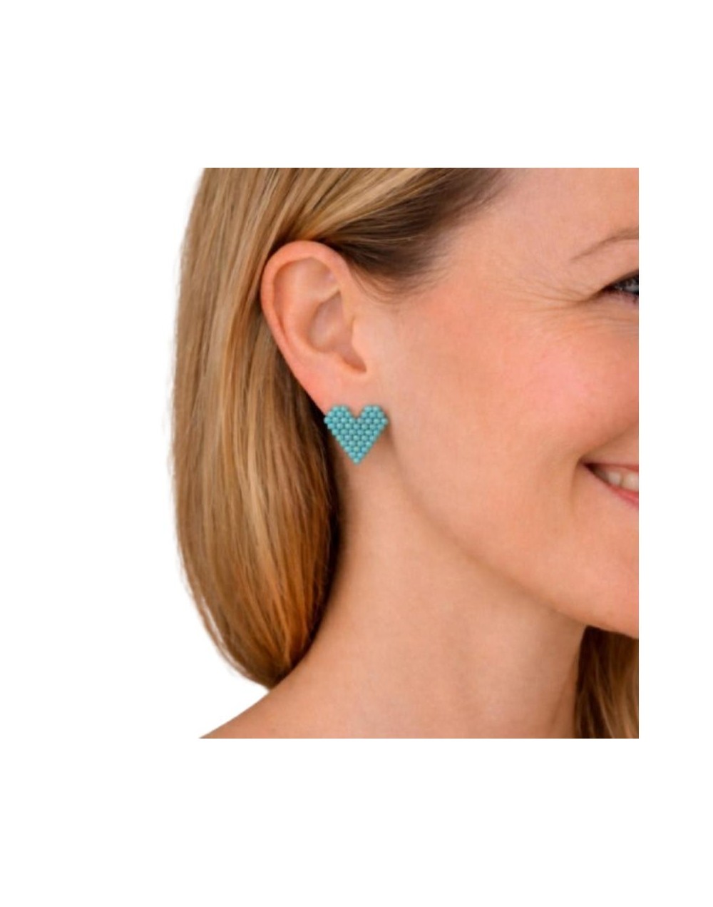 Aretes Corazón Turquesa Miyuki