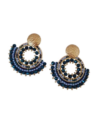 Aretes Azul Serenidad Tejidos a Mano