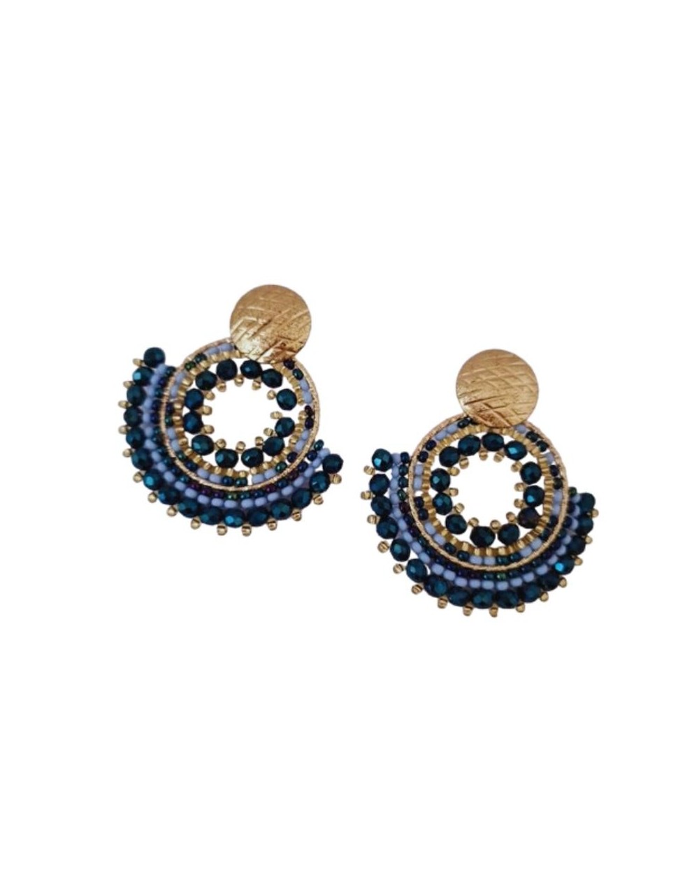 Aretes Azul Serenidad Tejidos a Mano