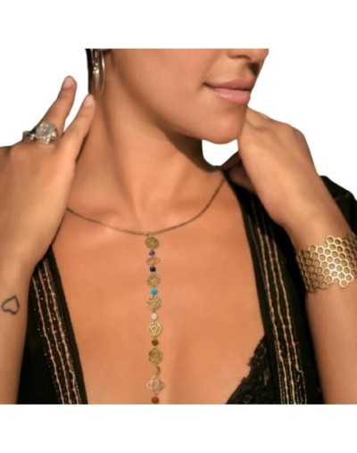 Collar 7 Chakras Cuarzo (Facetado / Esfera) - Nativa Consciente