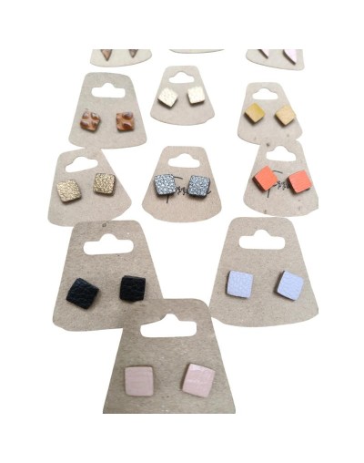 Aretes pequeños topitos en cuero