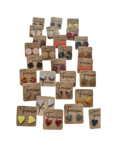 Aretes pequeños topitos en cuero