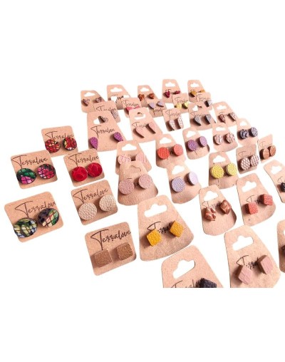 Aretes pequeños topitos en cuero