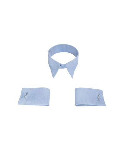 Cuello y puños mancornas para cambiarle a tu camisa azul claro