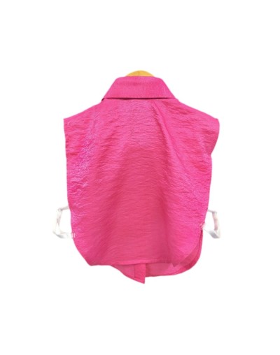 Cuello falso en seda color fucsia tipo clásico para mujer