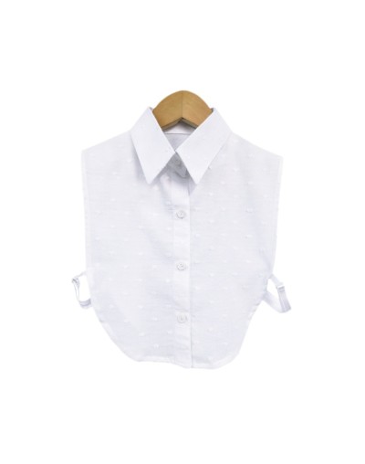 Falso de blusa blanco en algodón cuello clásico para mujer