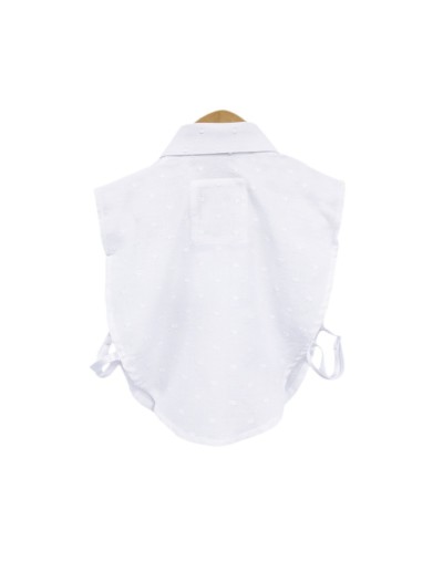 Falso de blusa blanco en algodón cuello clásico para mujer