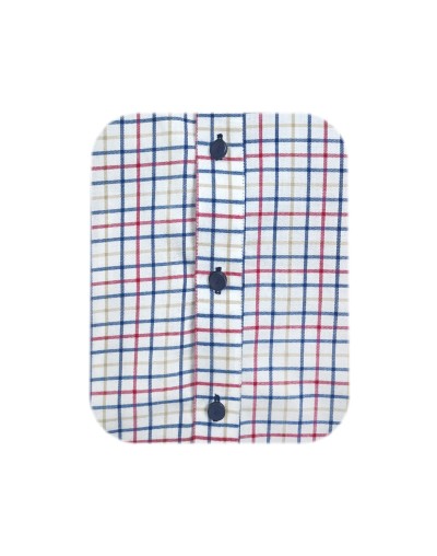 Camisa leñadora blanca de cuadros rojo y azul manga larga Slim hombre XS a 10XL