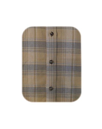 Camisa leñadora café de cuadros camel manga larga Slim hombre XS a 10XL