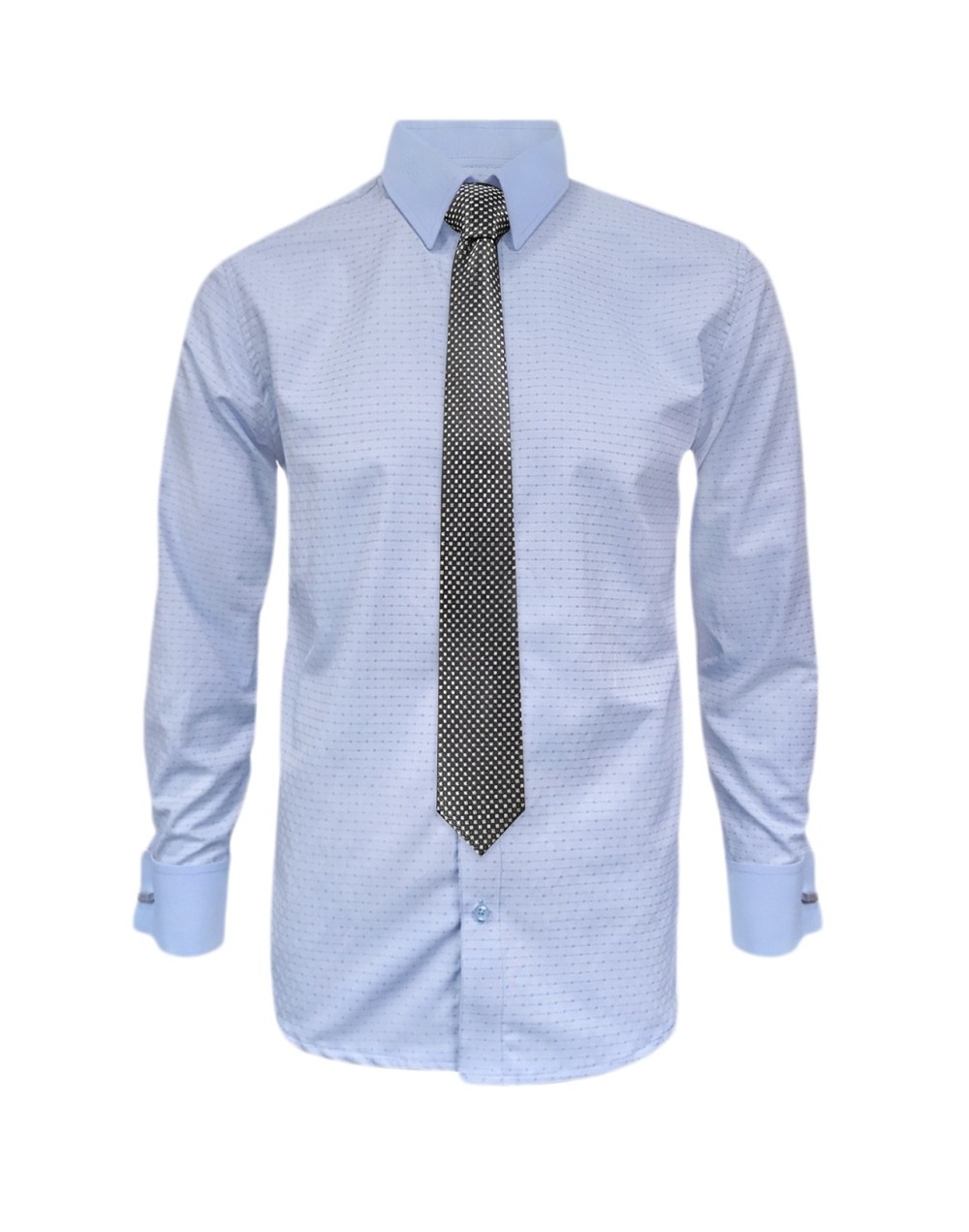 Camisa Formal Color Azul Claro Puño Para Mancornas Slim Fit Hombre XS a 10XL