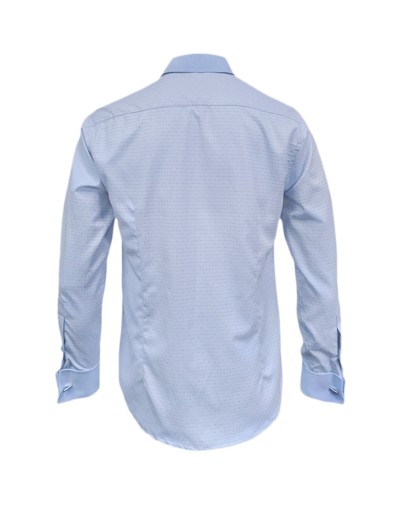 Camisa Formal Color Azul Claro Puño Para Mancornas Slim Fit Hombre XS a 10XL