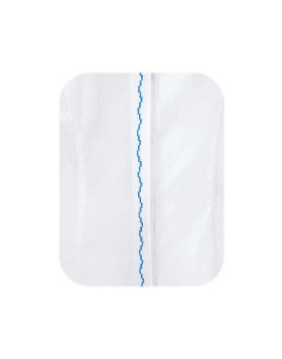 Camisa Blusa Blanca Bordada botonadura escondida Azul Mujer XS a 10XL