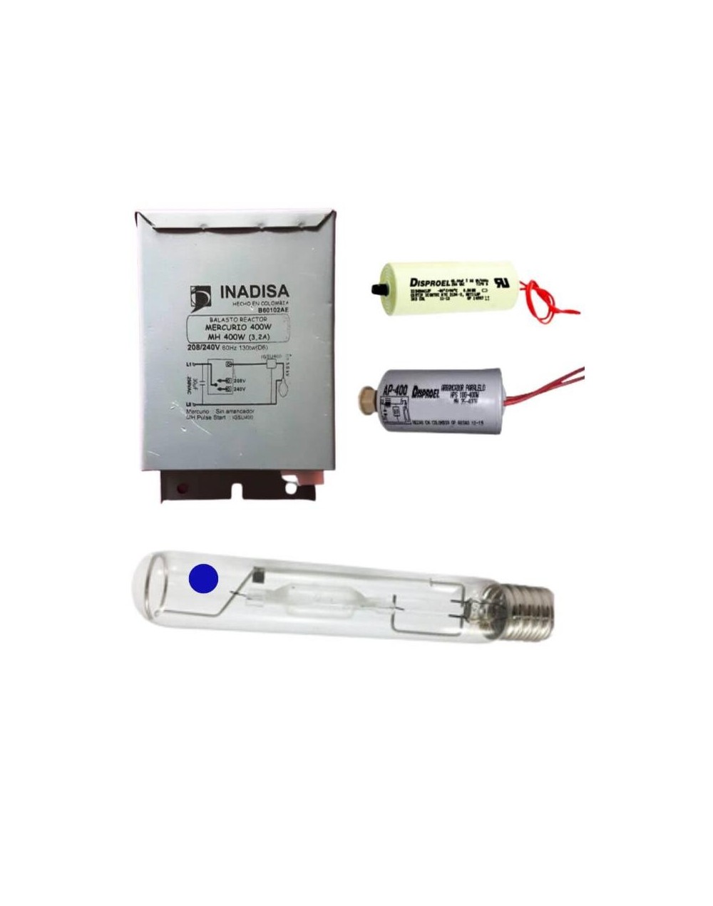 Kit Metalhar 400W 208V/220V Con Bombillo Color Azul