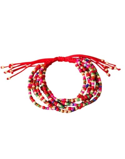 SET DE 7 MANILLAS EN HILO ROJO