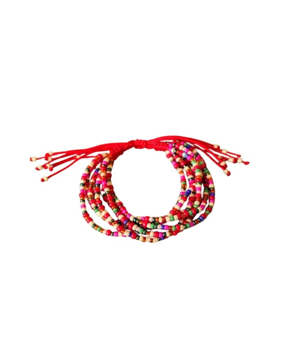 SET DE 7 MANILLAS EN HILO ROJO