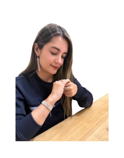 Pulsera ancha con balines de plata 925