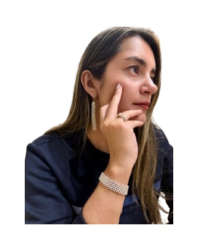 Pulsera ancha con balines de plata 925