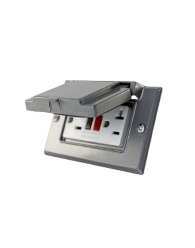 Tomacorriente GFCI Con Tapa Intemperie Metalica