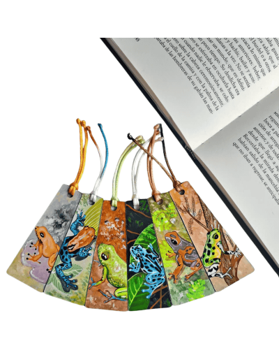 Separadores para libro Pintados a Mano Ranas de Colombia