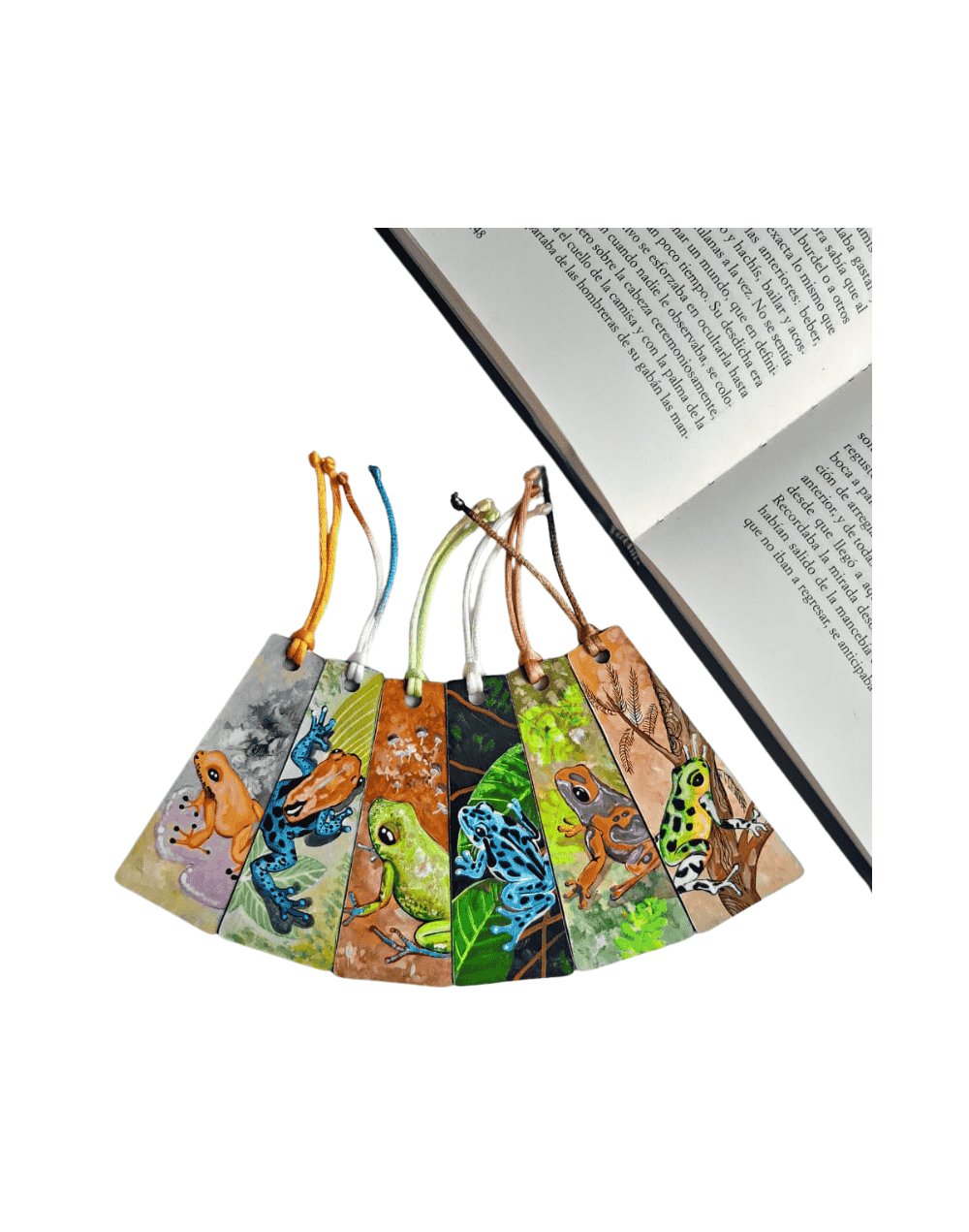 Separadores para libro Pintados a Mano Ranas de Colombia