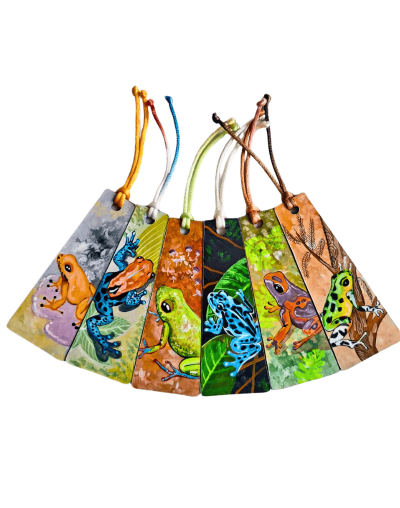 Separadores para libro Pintados a Mano Ranas de Colombia