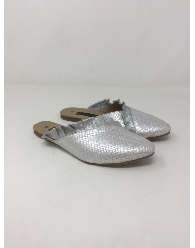 Bailarina cuero 20105 – Cuero Placa Plata x Plata