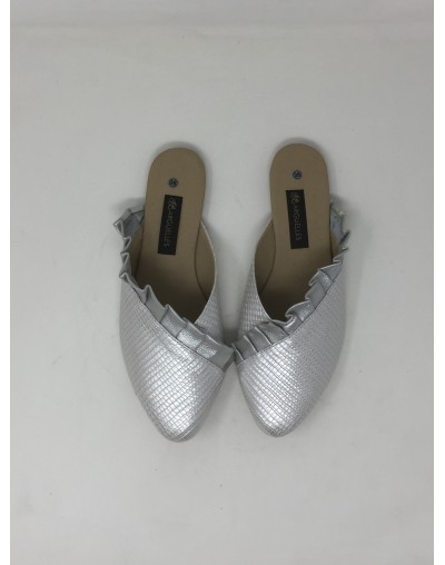 Bailarina cuero 20105 – Cuero Placa Plata x Plata