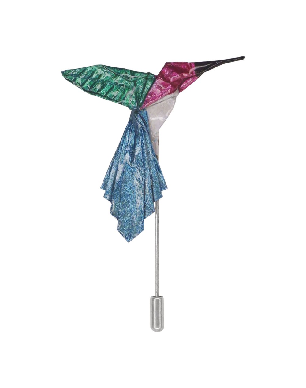 Broche colibrí cola larga