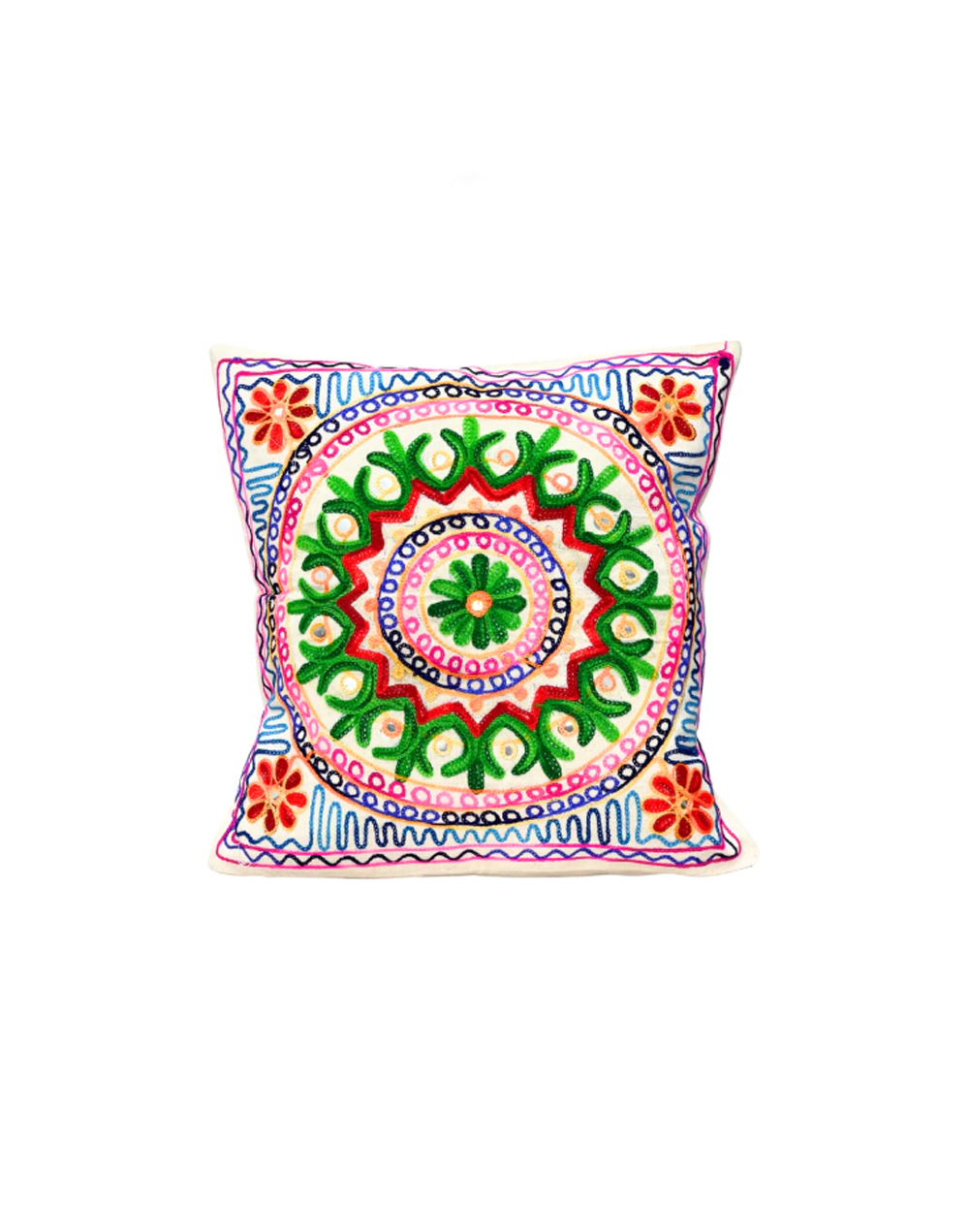 Forro de Cojin Mandala bordado de la India 