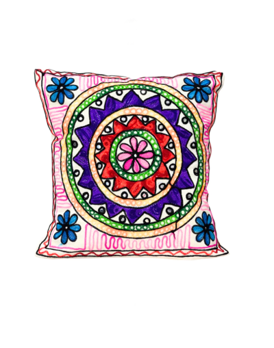 Forro de Cojin Mandala bordado de la India 