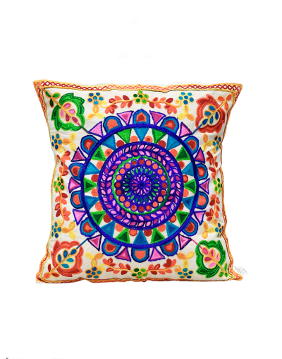 Forro de Cojin Mandala bordado de la India 