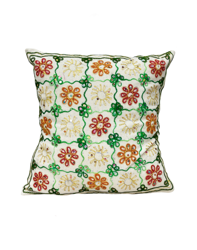Forro de Cojin Mughal Bordado de la India