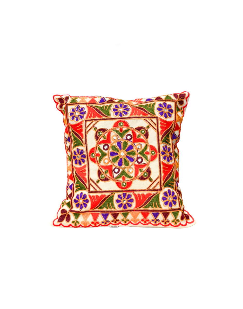 Forro de Cojin Indira Bordado de la India - Mandala