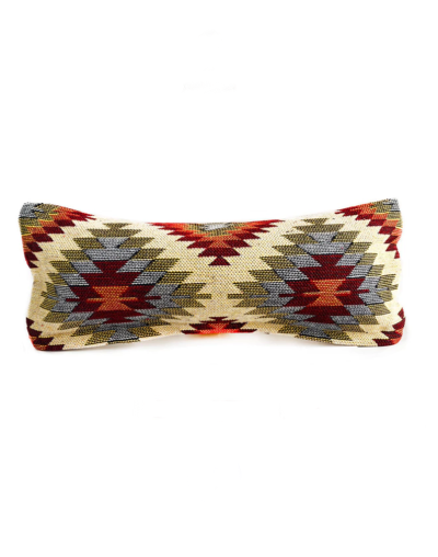 Forro de cojín Antep largo Gobeklitepe - Beige con vinotinto