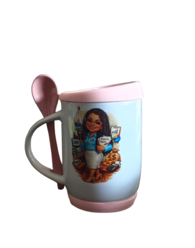 mug tapa y cuchara 