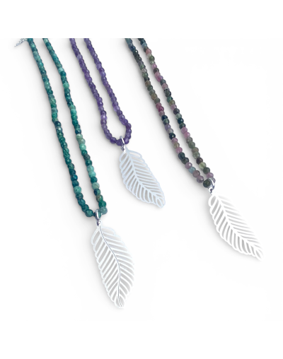 Collar de piedras natures y plata 925