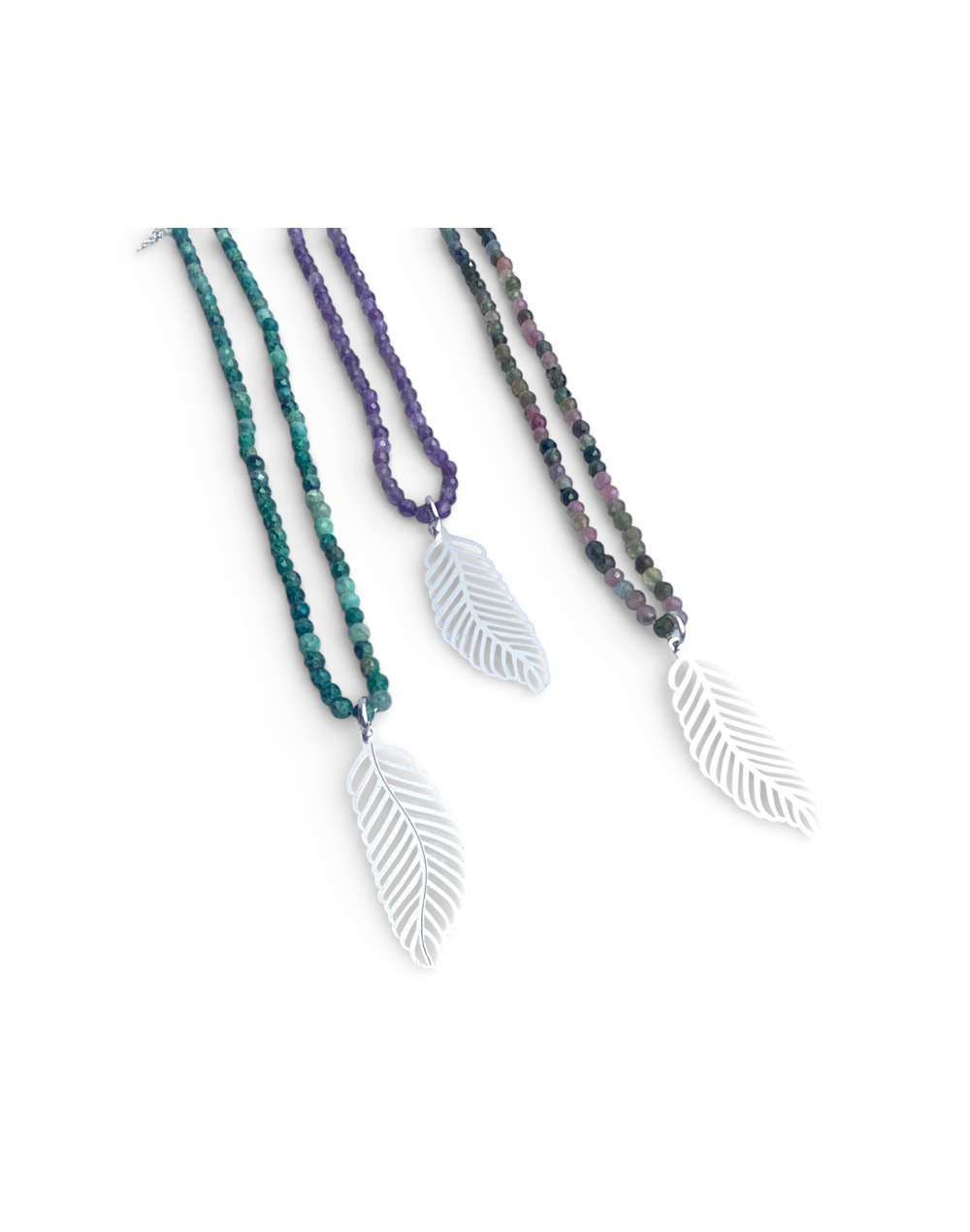 Collar de piedras natures y plata 925