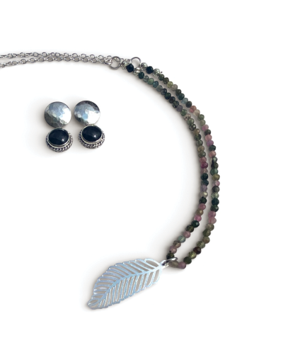 Collar de piedras natures y plata 925