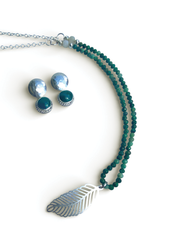 Collar de piedras natures y plata 925