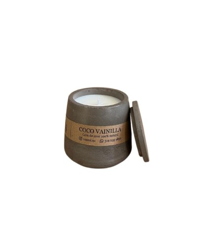 Vela Aromática Coco Vainilla – 180g  (Concreto) Vm Candles