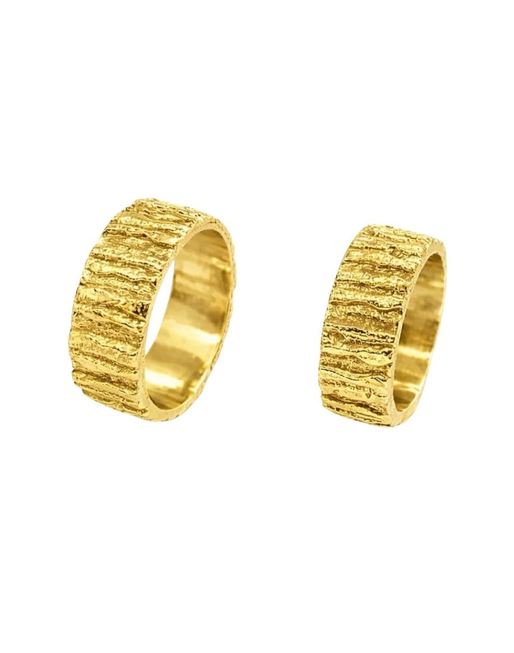 Argollas de Matrimonio Únicas en Plata Baño Oro Amarillo – Diseño Original 