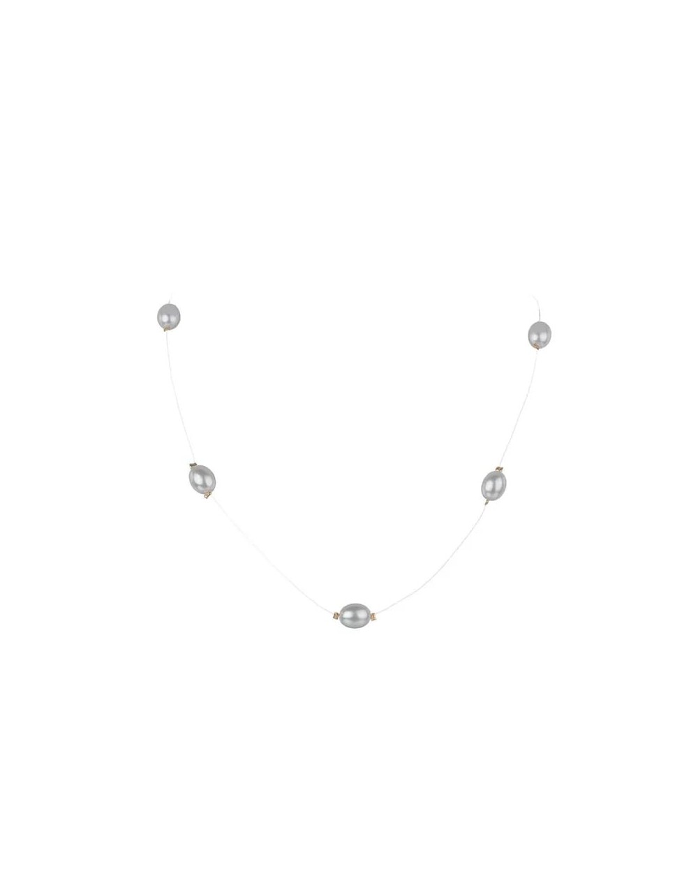 Collar invisible con perlas 