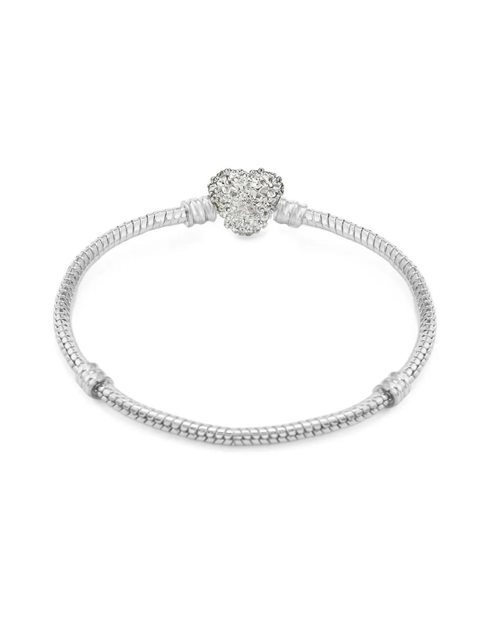 Manilla tipo pandora con cierre en corazon 