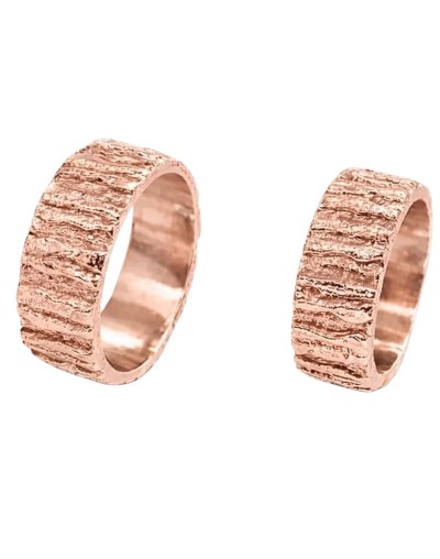 Argollas de Matrimonio con Significado Plata con Baño de Oro Rosado - Eliana Soto Joyería Artesanal