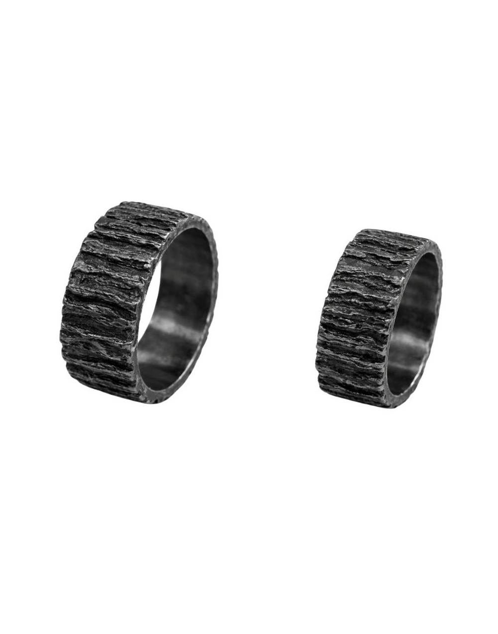 Argollas de Matrimonio Diferentes en Plata Negra - Oxidada - Eliana Soto Joyería Artesanal